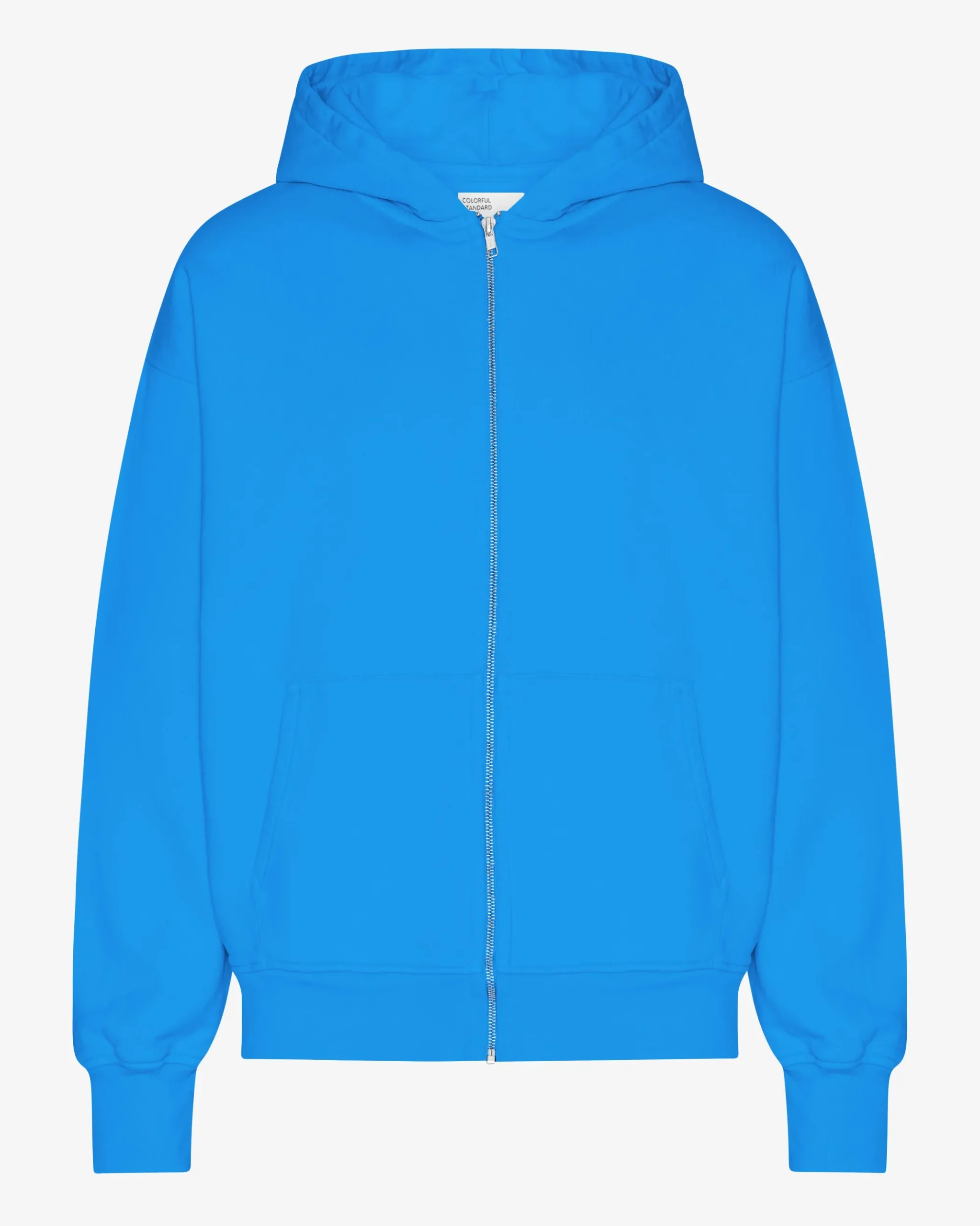 Organic Oversized Zip Hood - Pacific Blue