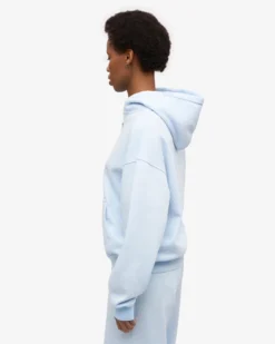Organic Oversized Zip Hood - Polar Blue