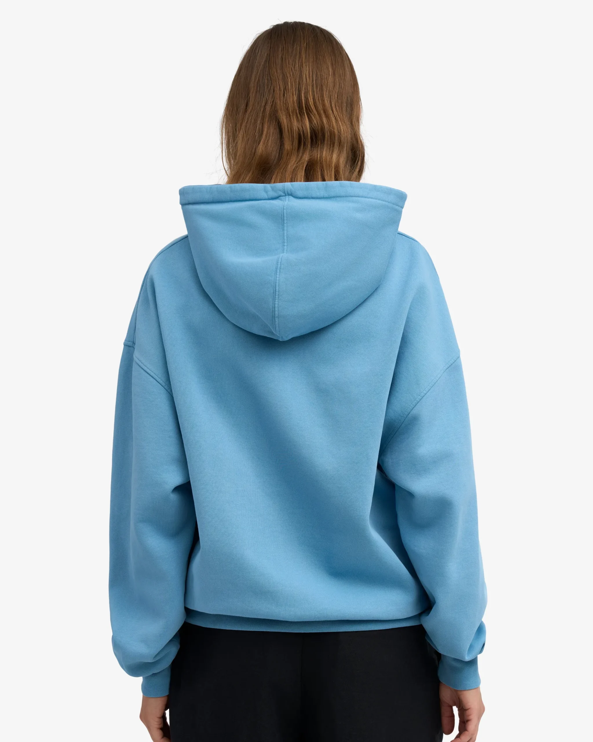 Organic Oversized Zip Hood - Seaside Blue