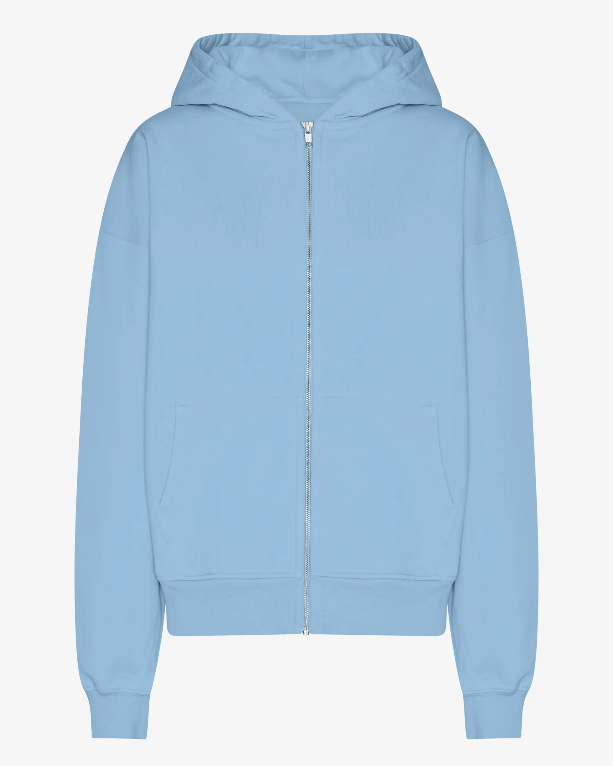 Organic Oversized Zip Hood - Seaside Blue