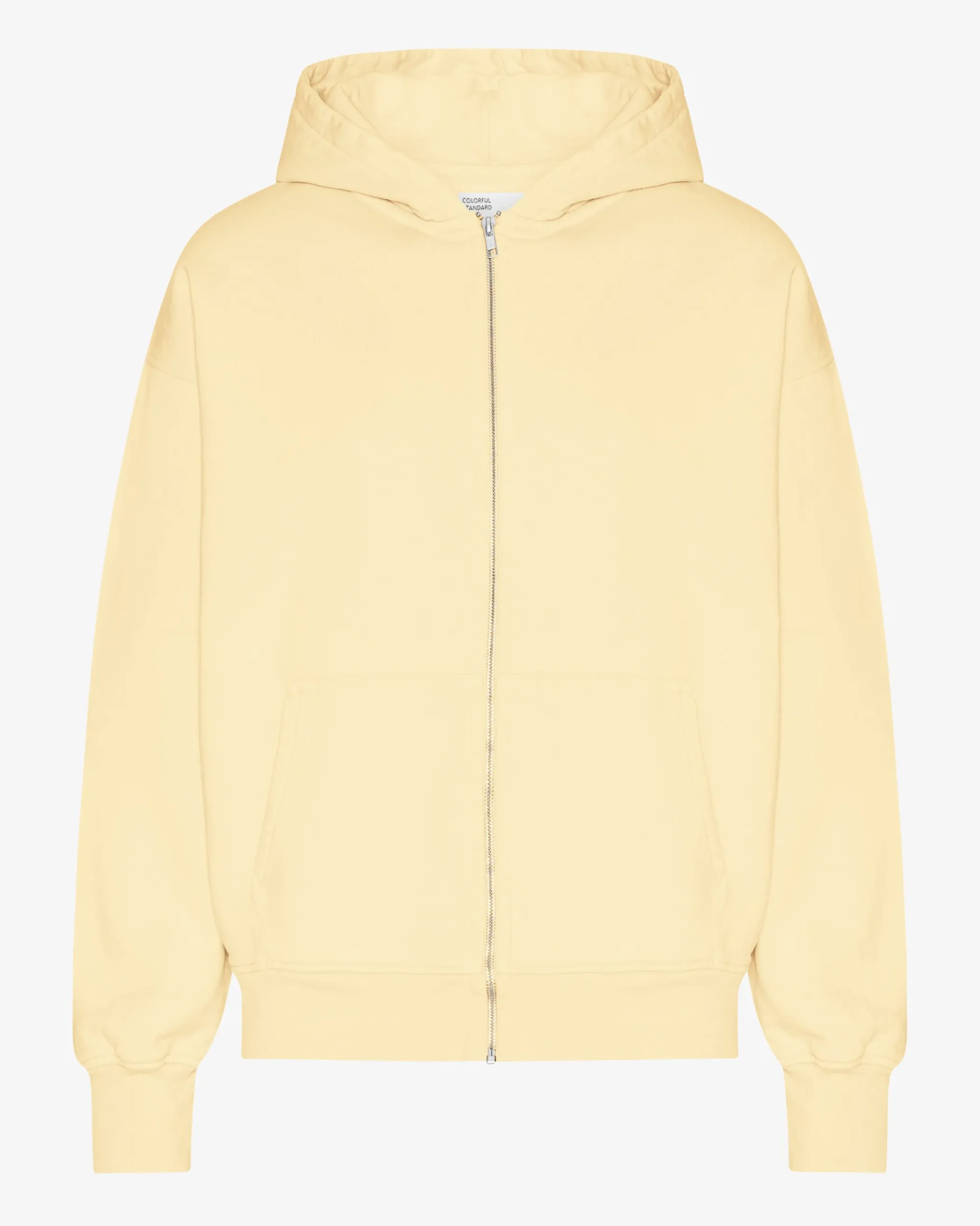 Organic Oversized Zip Hood - Soft Yellow