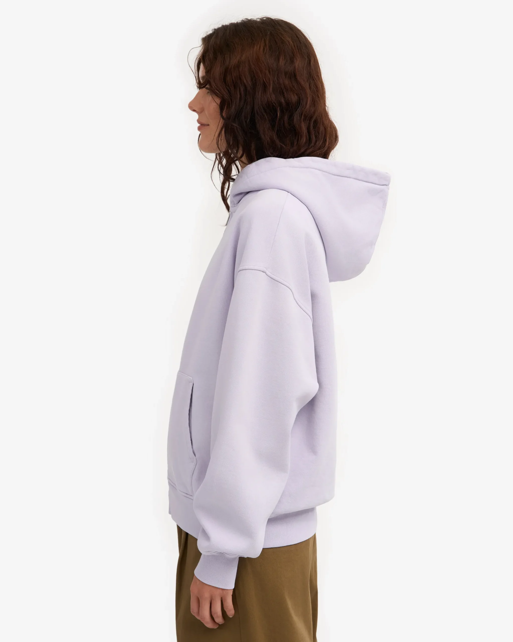 Organic Oversized Zip Hood - Soft Lavender