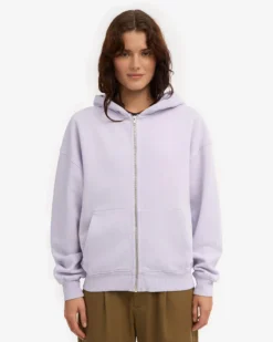 Organic Oversized Zip Hood - Soft Lavender