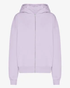 Organic Oversized Zip Hood - Soft Lavender