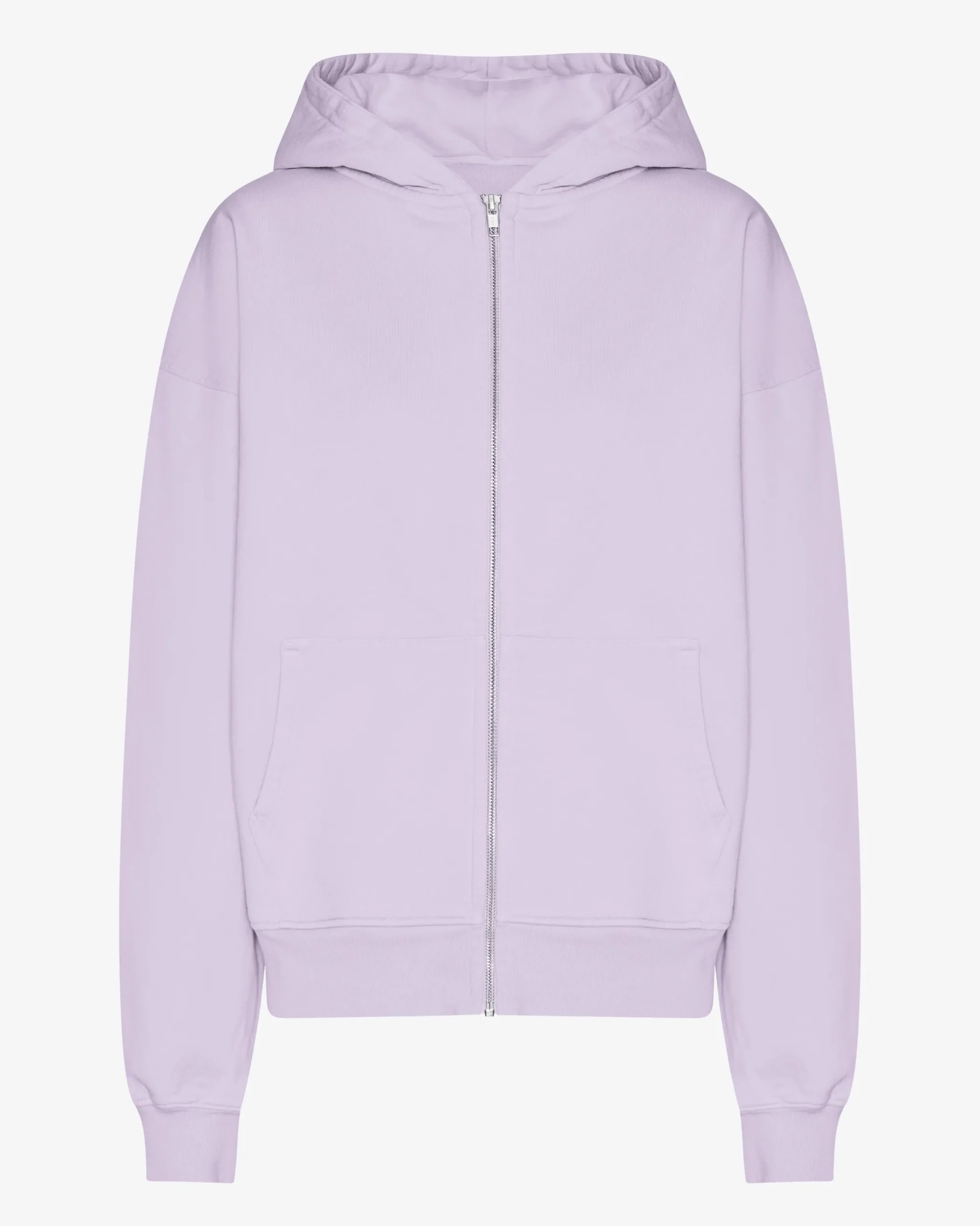 Organic Oversized Zip Hood - Soft Lavender