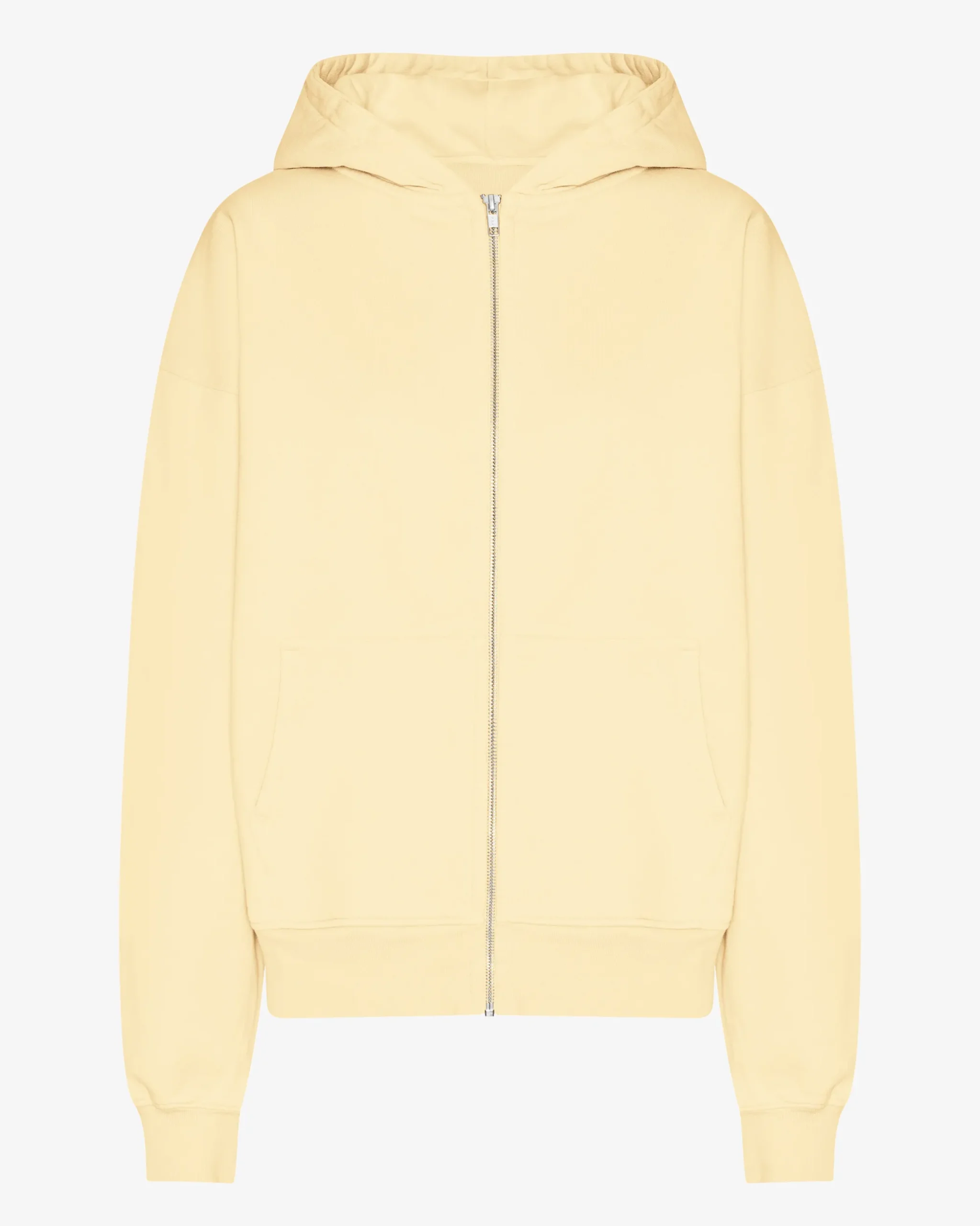Organic Oversized Zip Hood - Soft Yellow