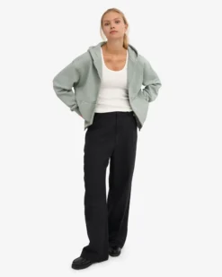 Organic Oversized Zip Hood - Steel Blue