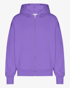 Organic Oversized Zip Hood - Ultra Violet