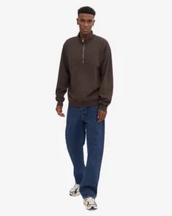Organic Quarter Zip - Coffee Brown