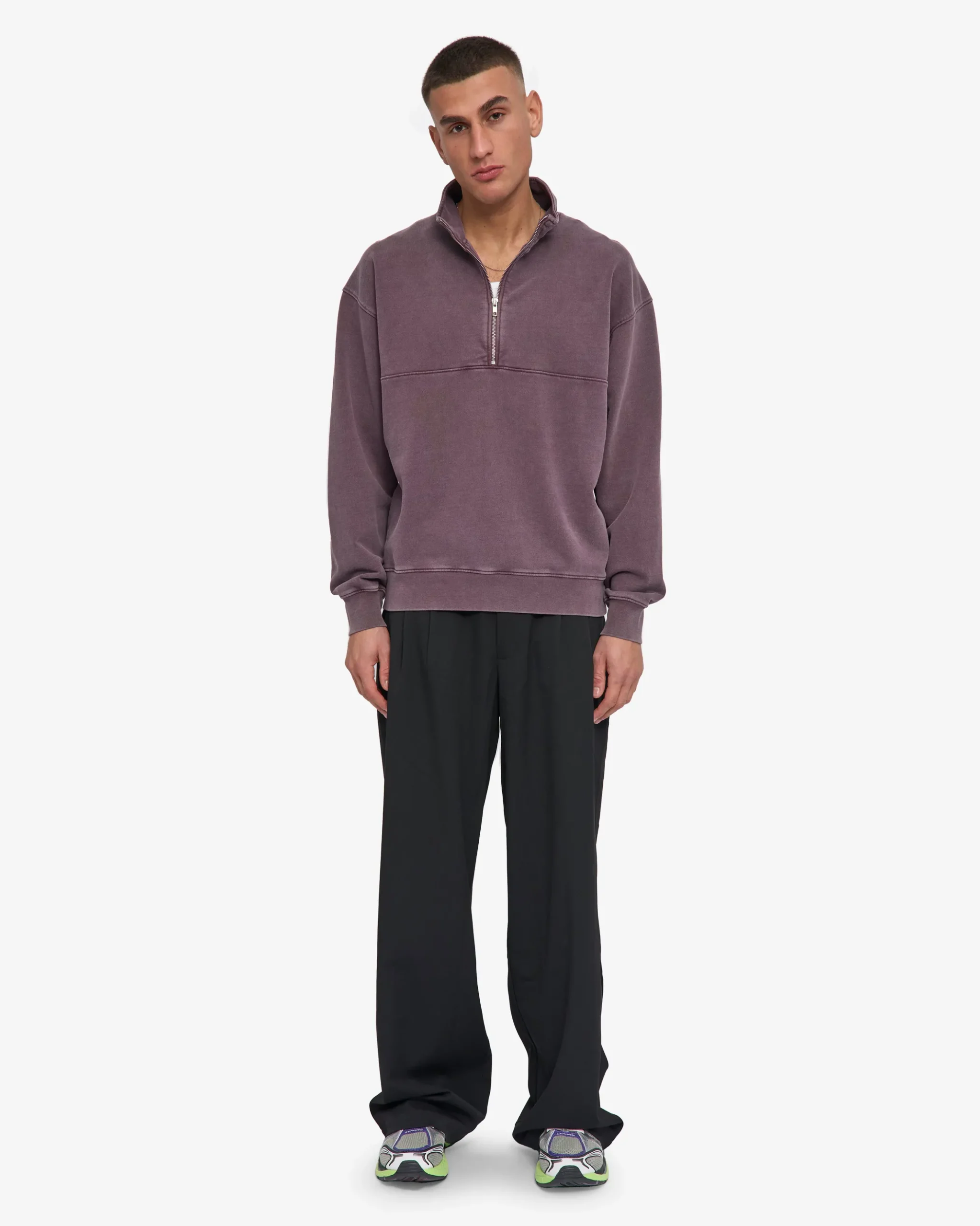 Organic Quarter Zip - Faded Grape