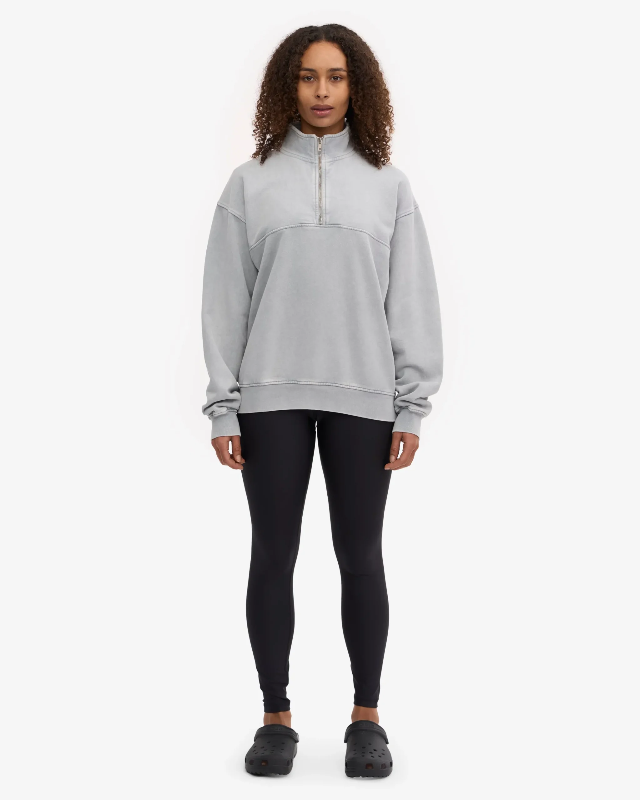 Organic Quarter Zip - Faded Grey