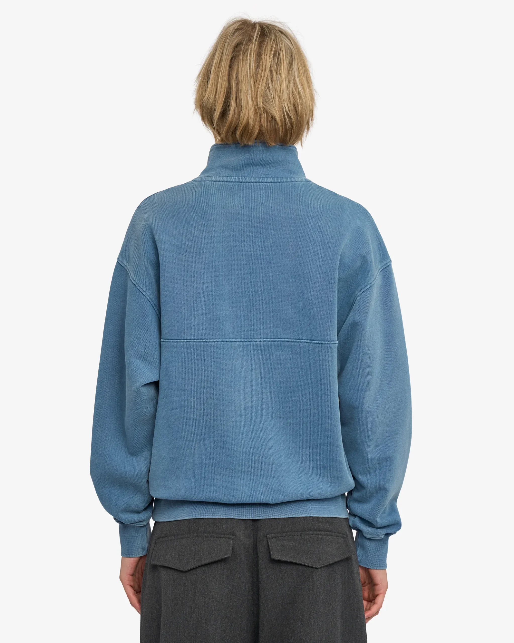 Organic Quarter Zip - Faded Indigo