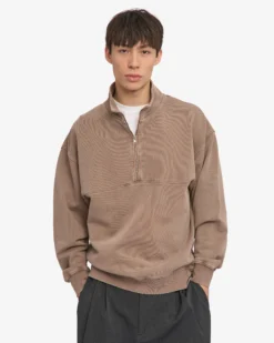 Organic Quarter Zip - Faded Khaki