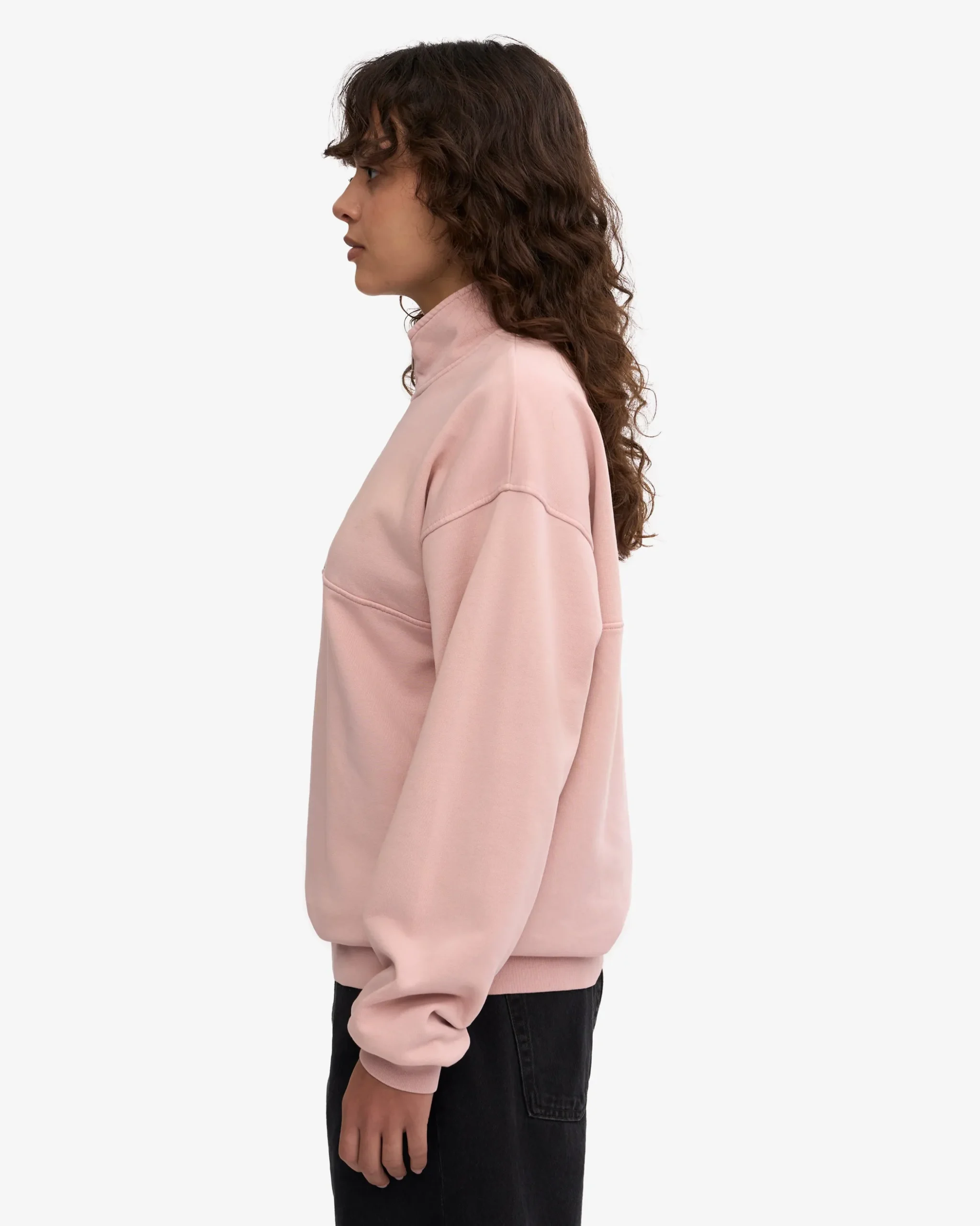 Organic Quarter Zip - Faded Pink