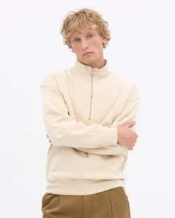 Organic Quarter Zip - Ivory White