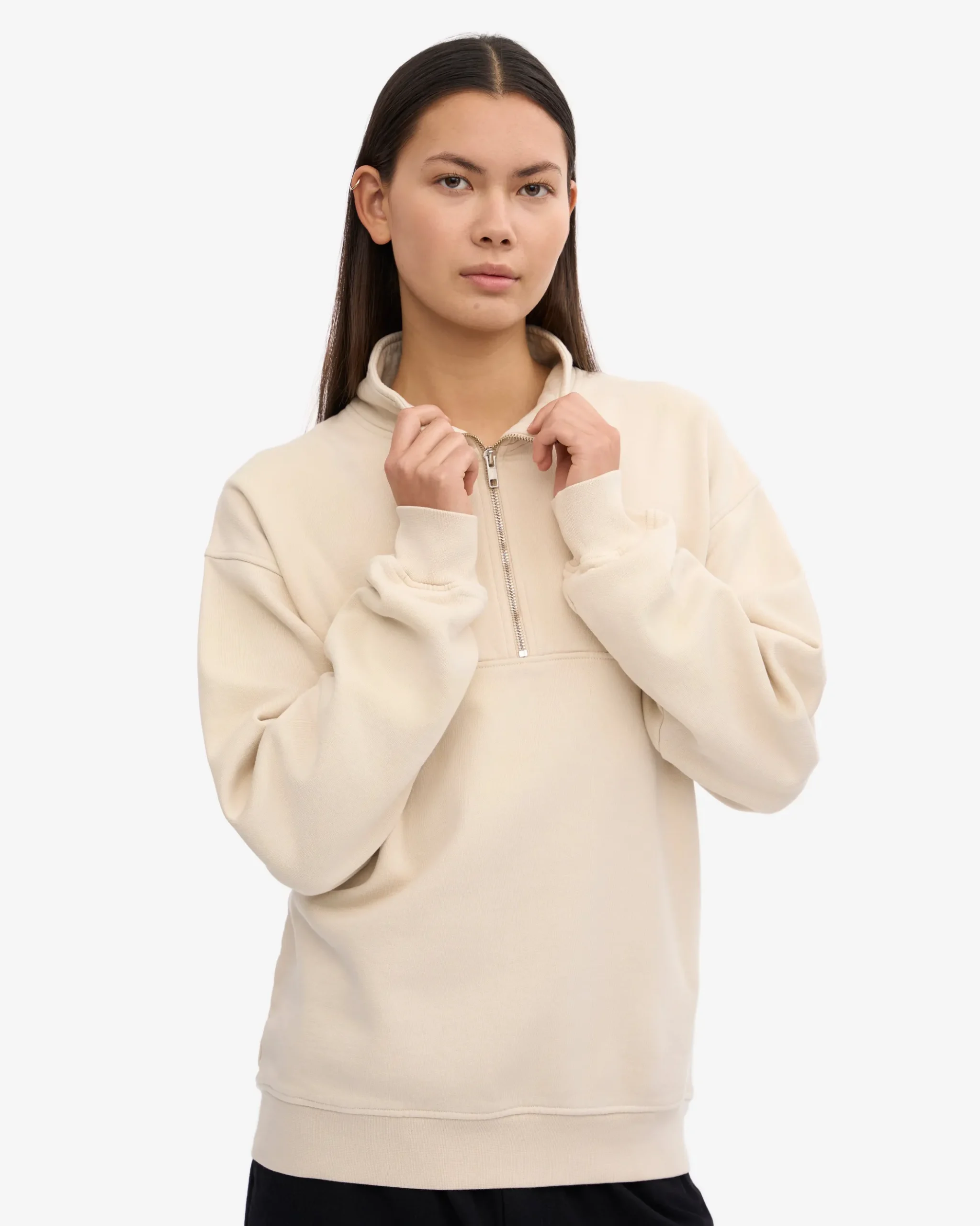 Organic Quarter Zip - Ivory White