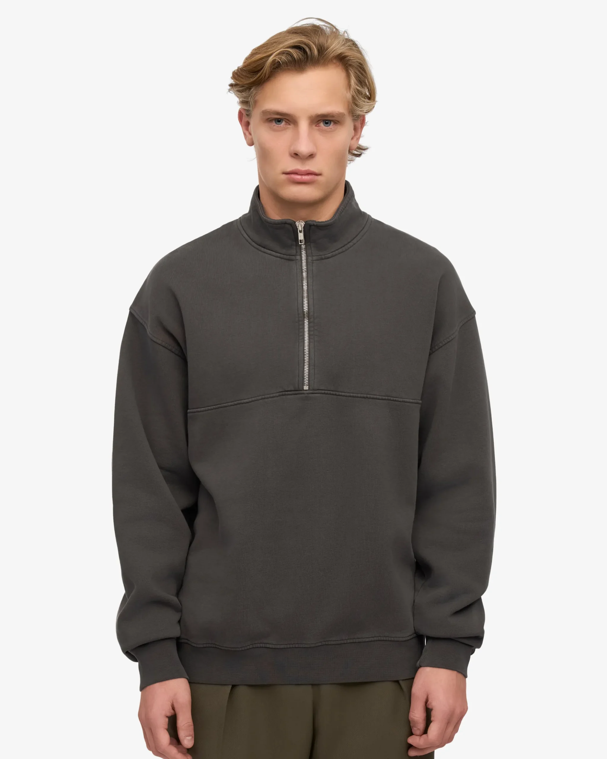 Organic Quarter Zip - Lava Grey