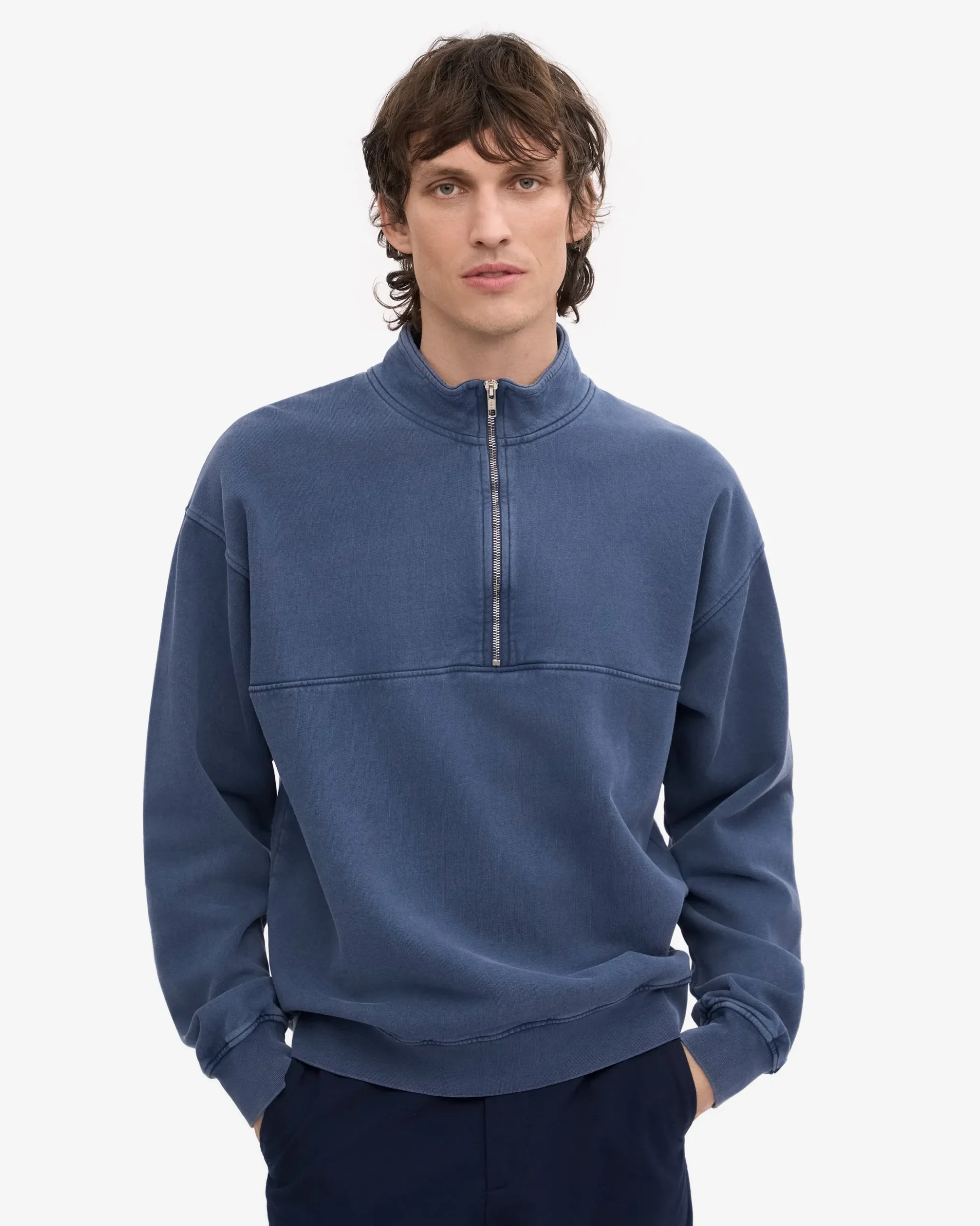 Organic Quarter Zip - Neptune Blue
