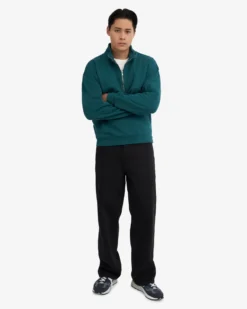 Organic Quarter Zip - Ocean Green