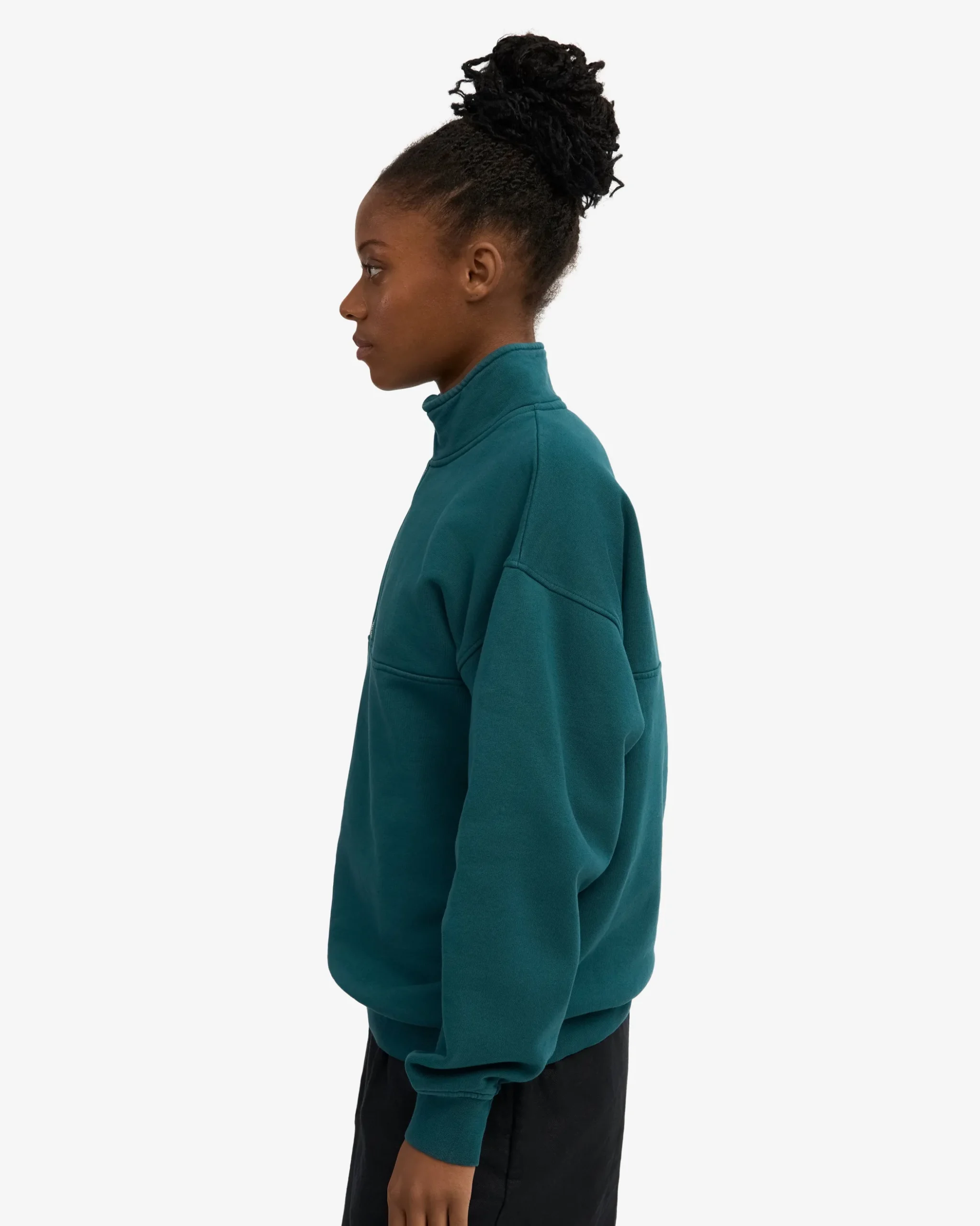 Organic Quarter Zip - Ocean Green