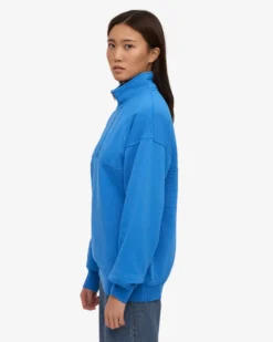 Organic Quarter Zip - Pacific Blue