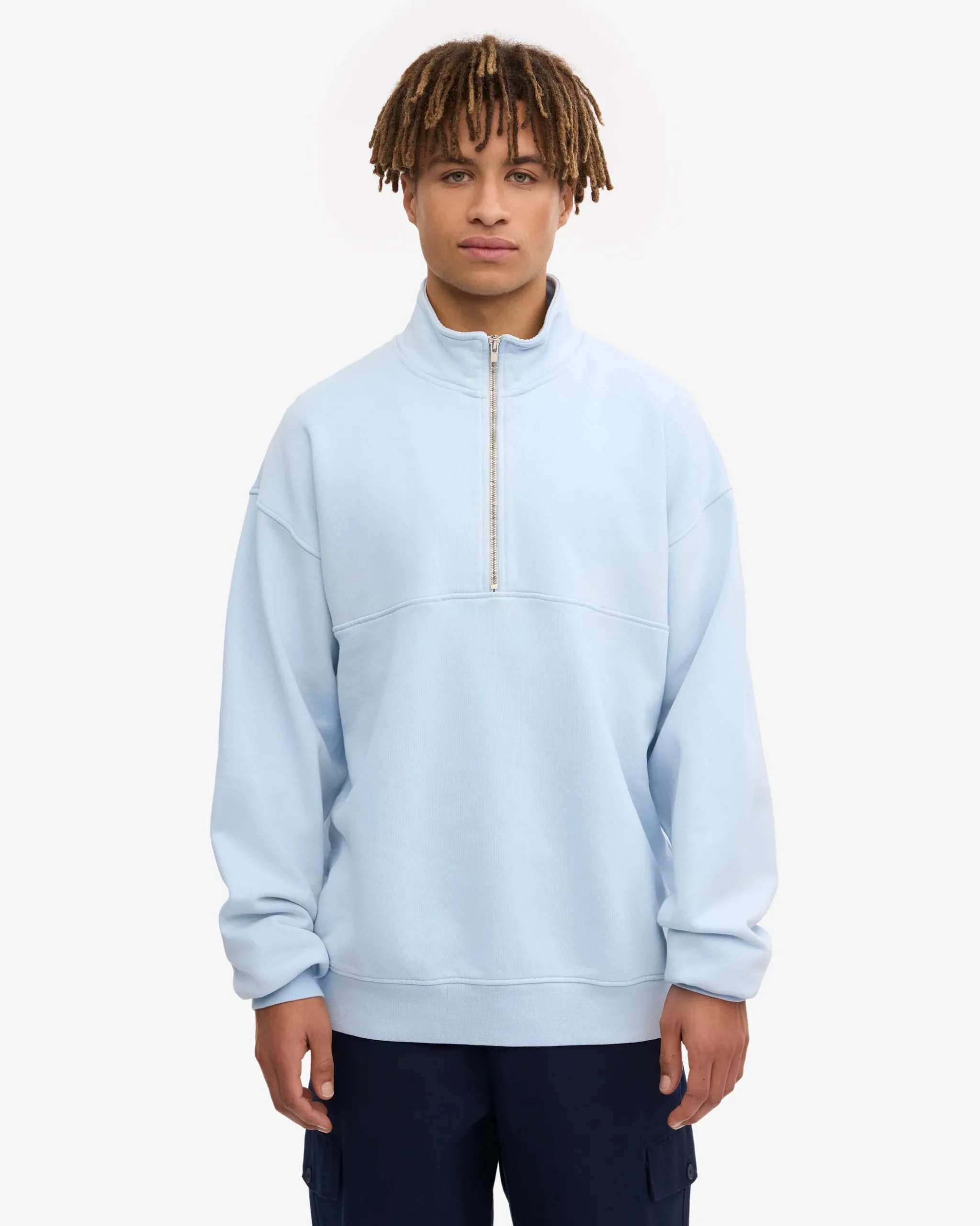 Organic Quarter Zip - Polar Blue