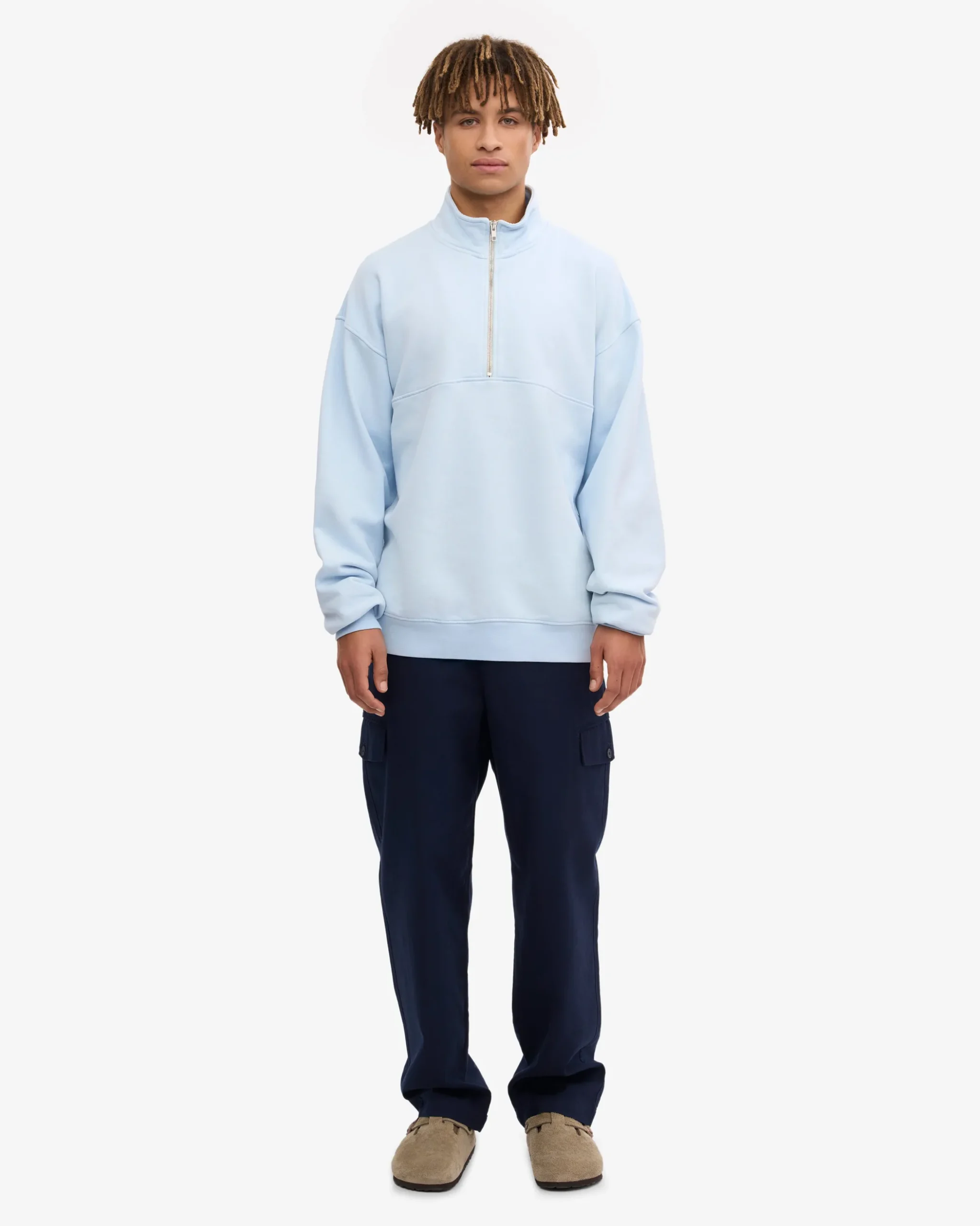 Organic Quarter Zip - Polar Blue