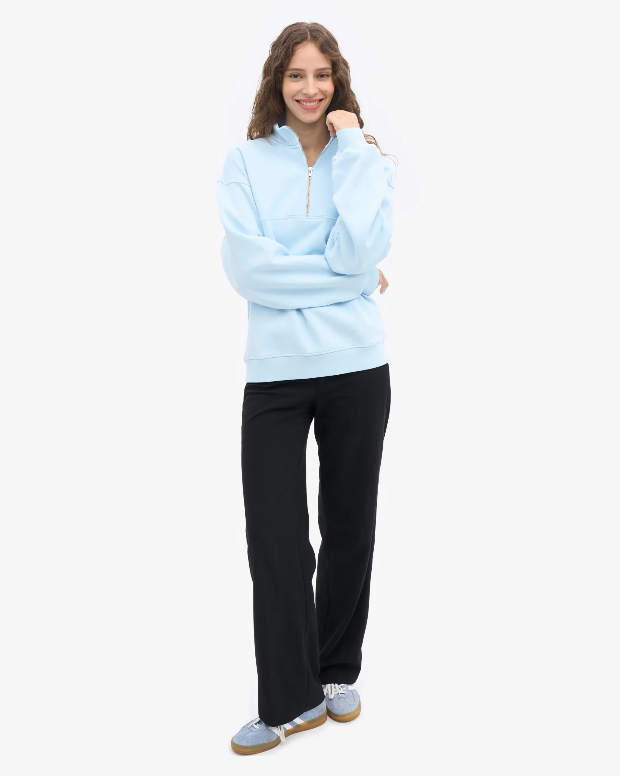 Organic Quarter Zip - Polar Blue