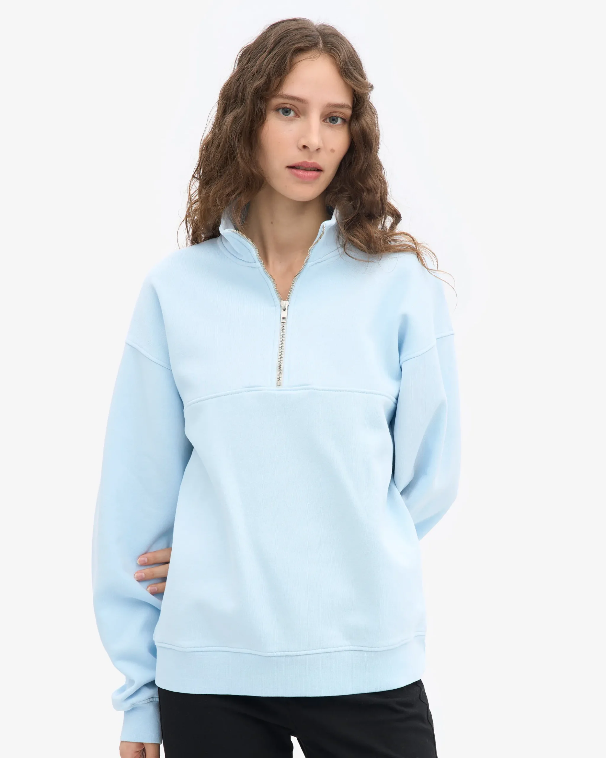 Organic Quarter Zip - Polar Blue