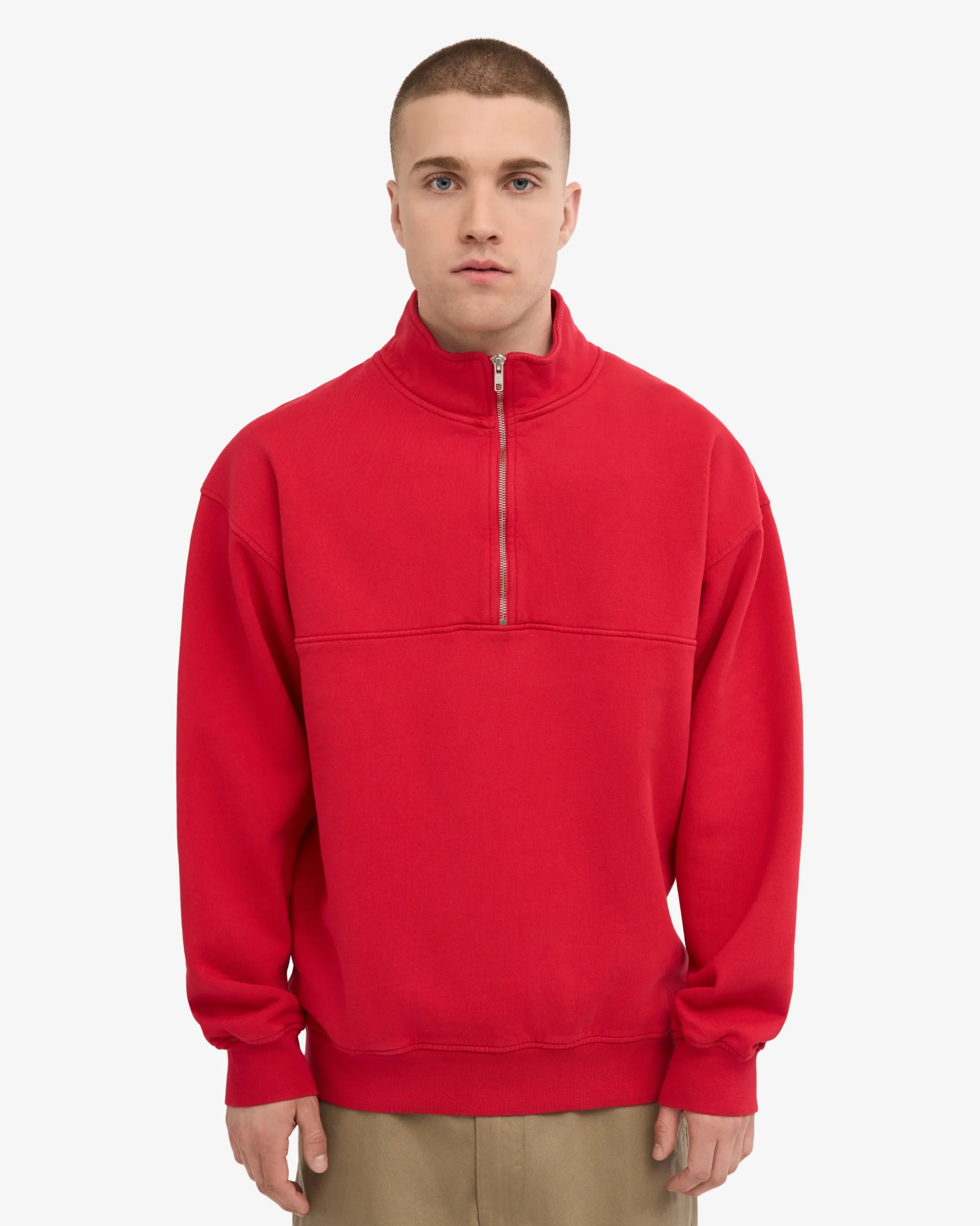 Organic Quarter Zip - Scarlet Red