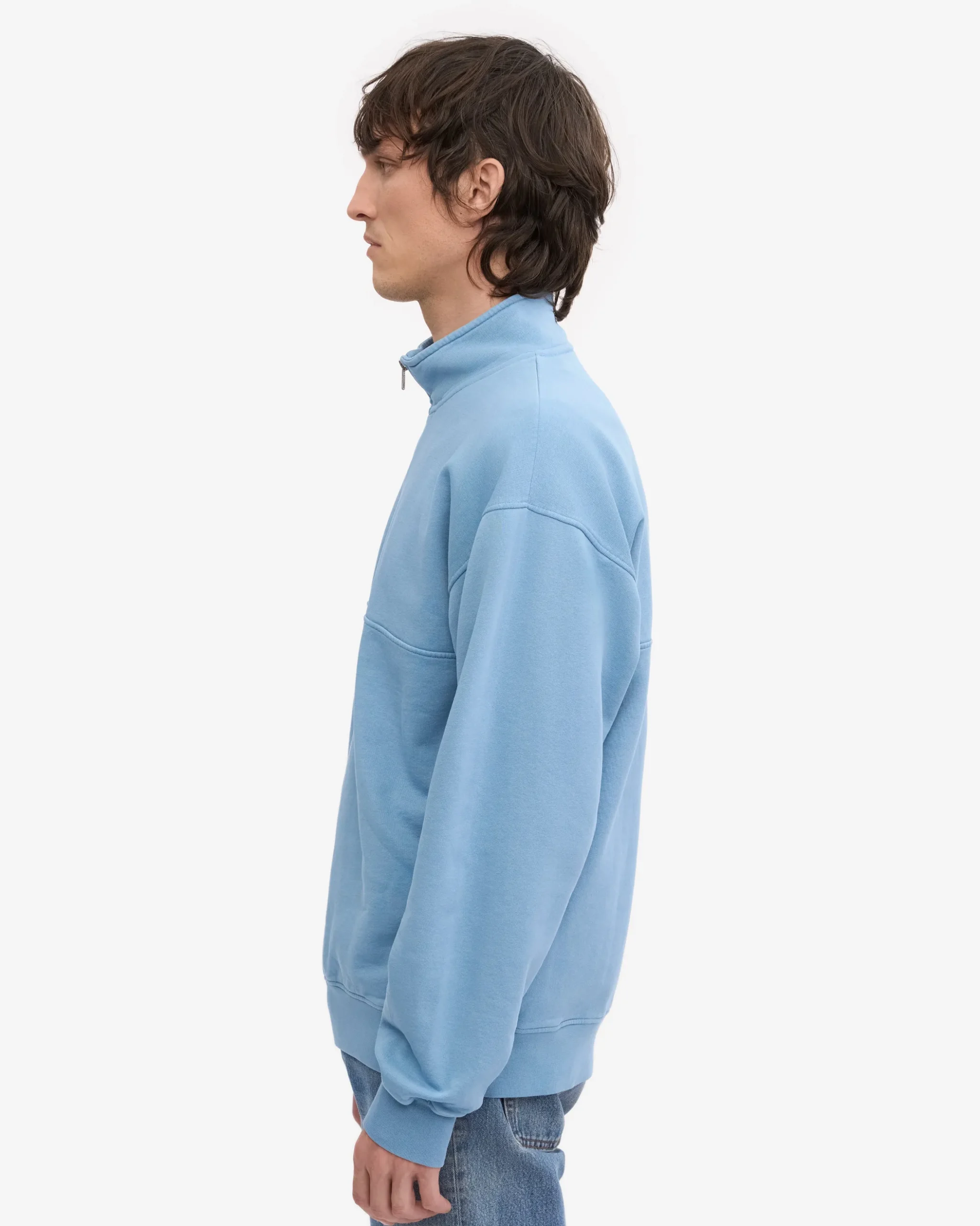 Organic Quarter Zip - Seaside Blue