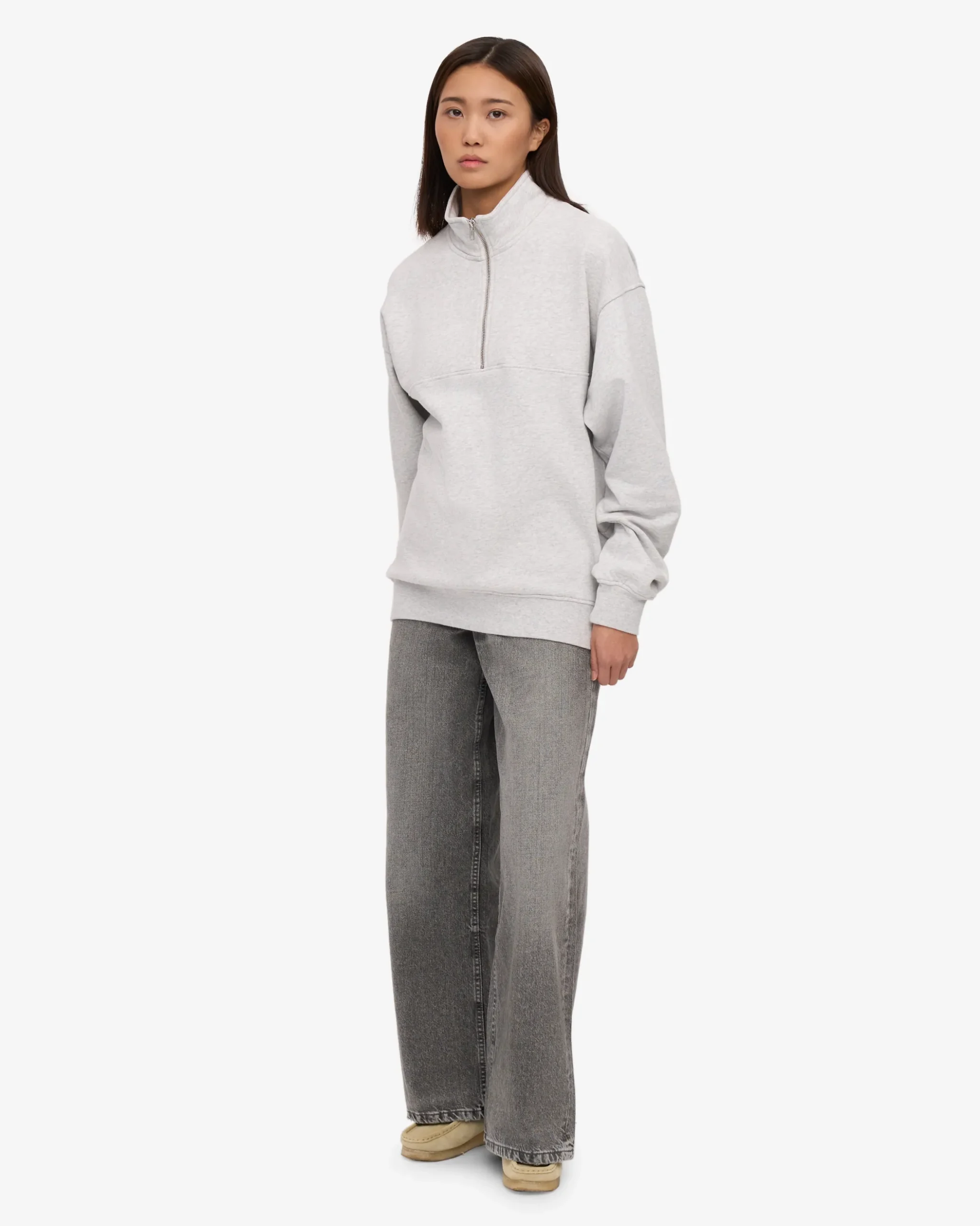 Organic Quarter Zip - Snow Melange