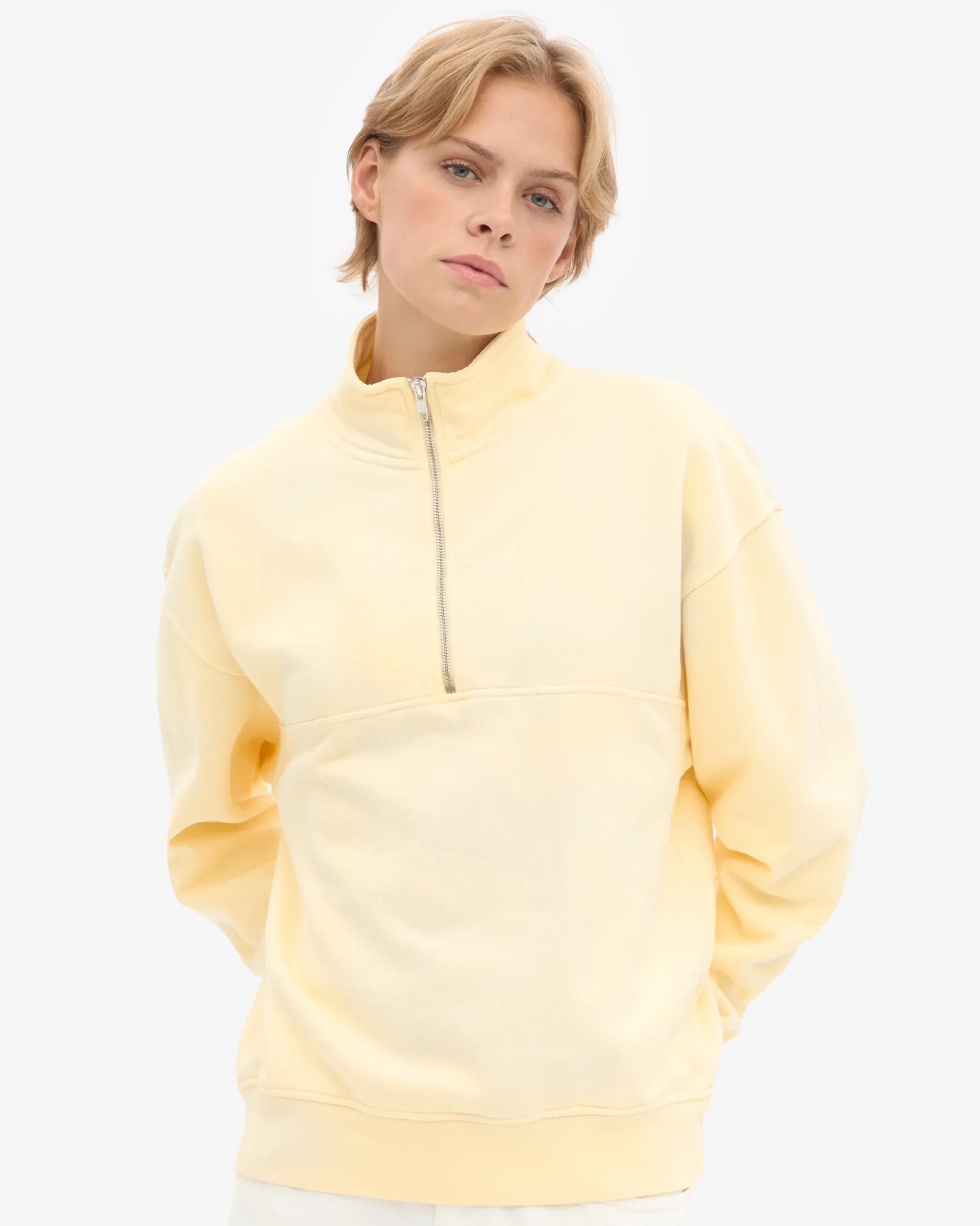 Organic Quarter Zip - Soft Yellow
