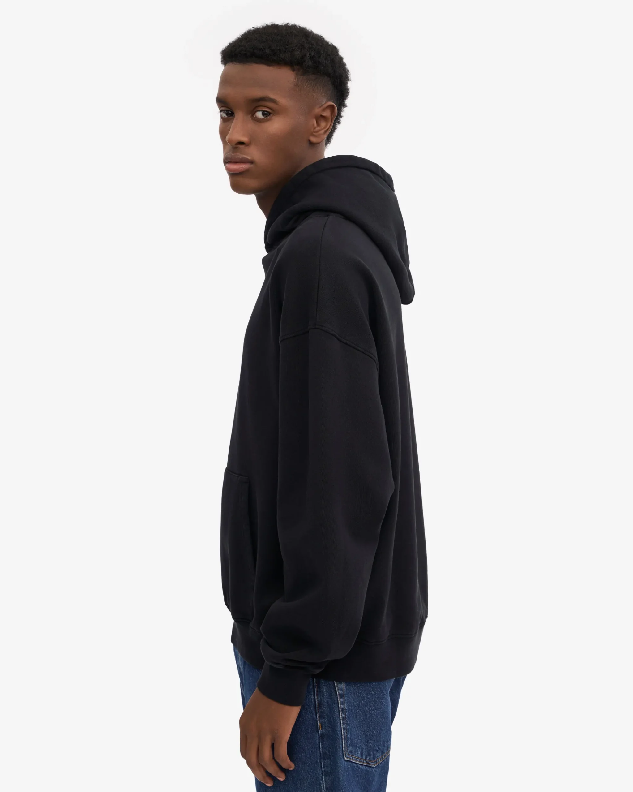 Organic Relaxed Hood Sweatsuit - Deep Black