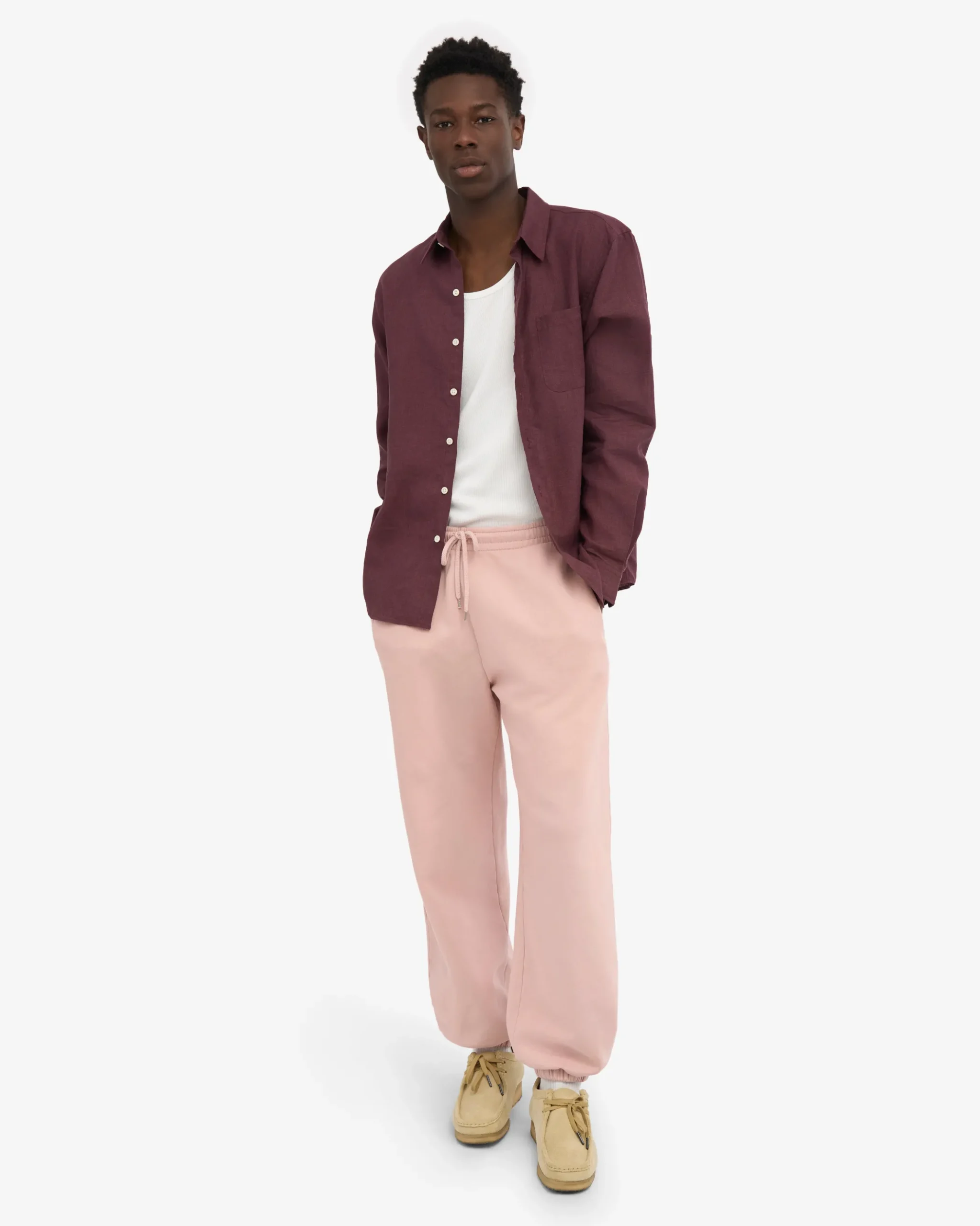 Organic Relaxed Sweatpants - Faded Pink