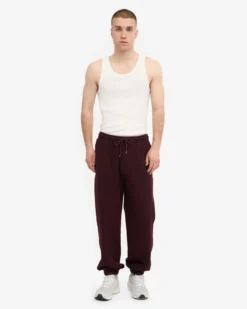 Organic Relaxed Sweatpants - Oxblood Red
