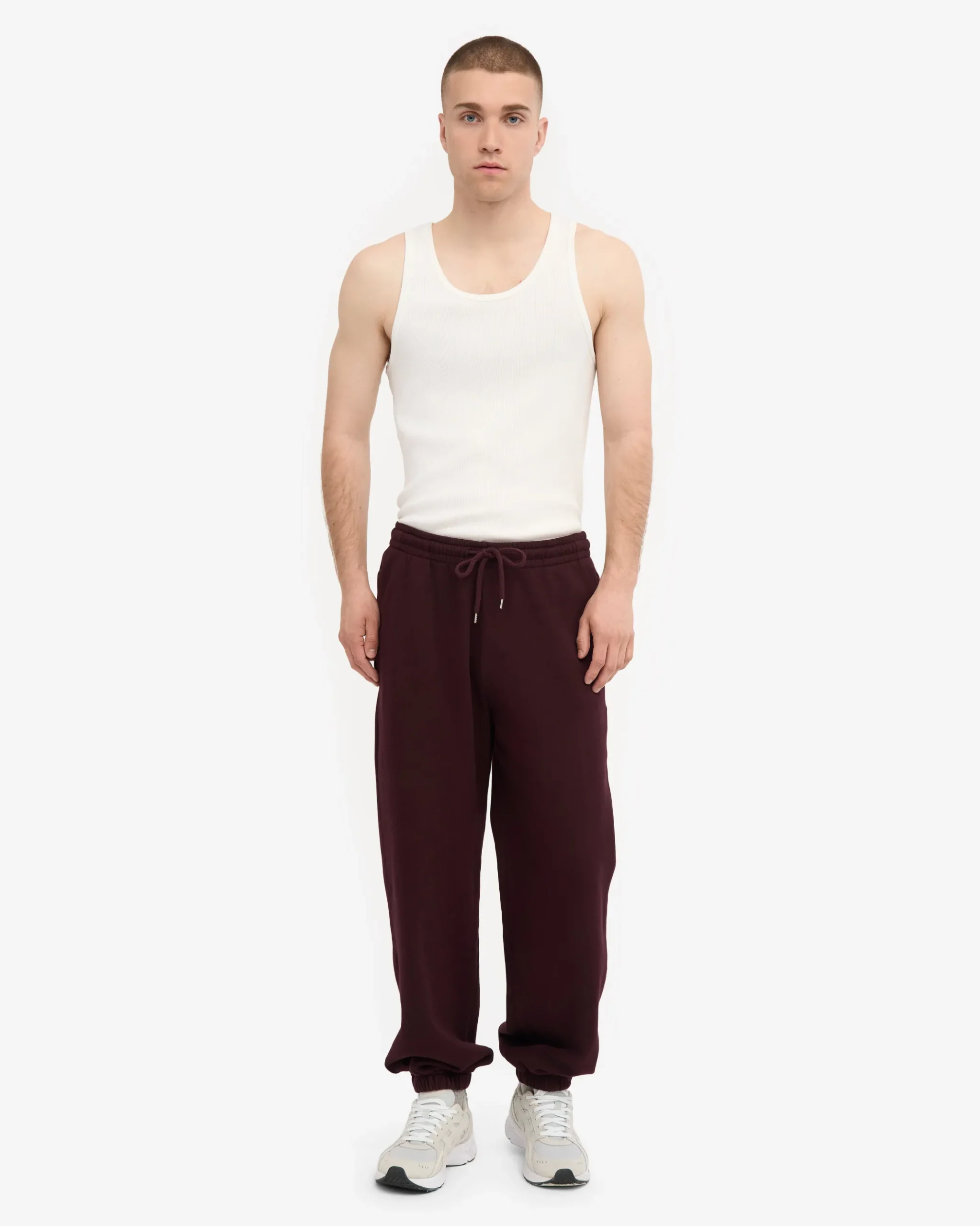Organic Relaxed Sweatpants - Oxblood Red