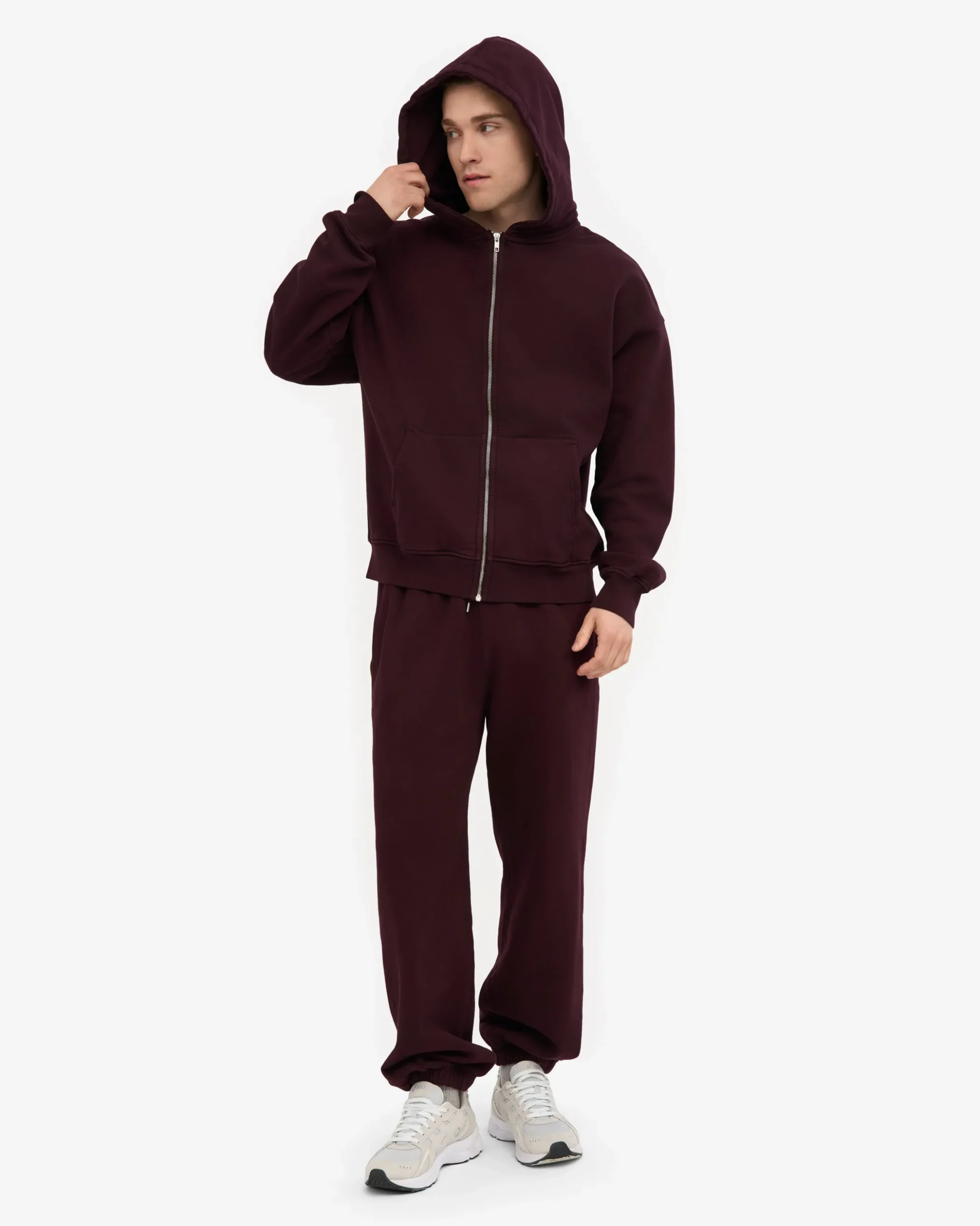 Organic Relaxed Sweatpants - Oxblood Red