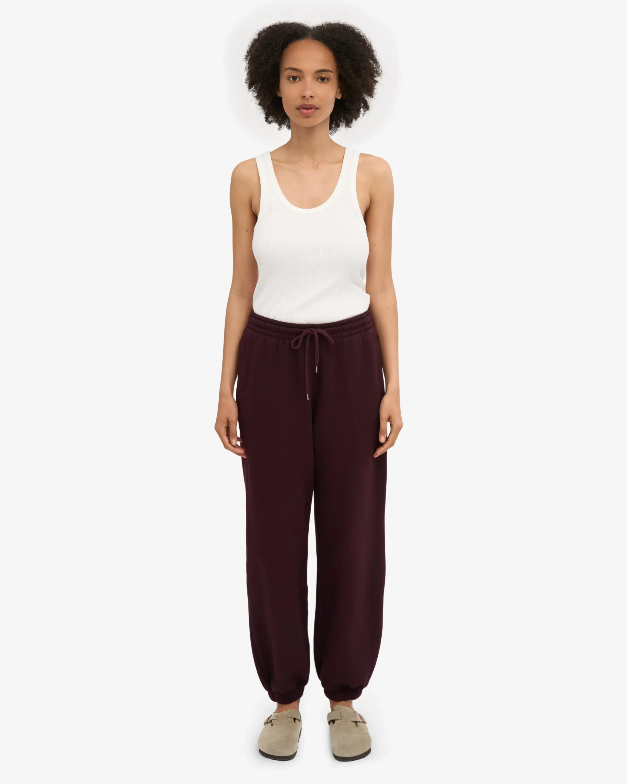 Organic Relaxed Sweatpants - Oxblood Red