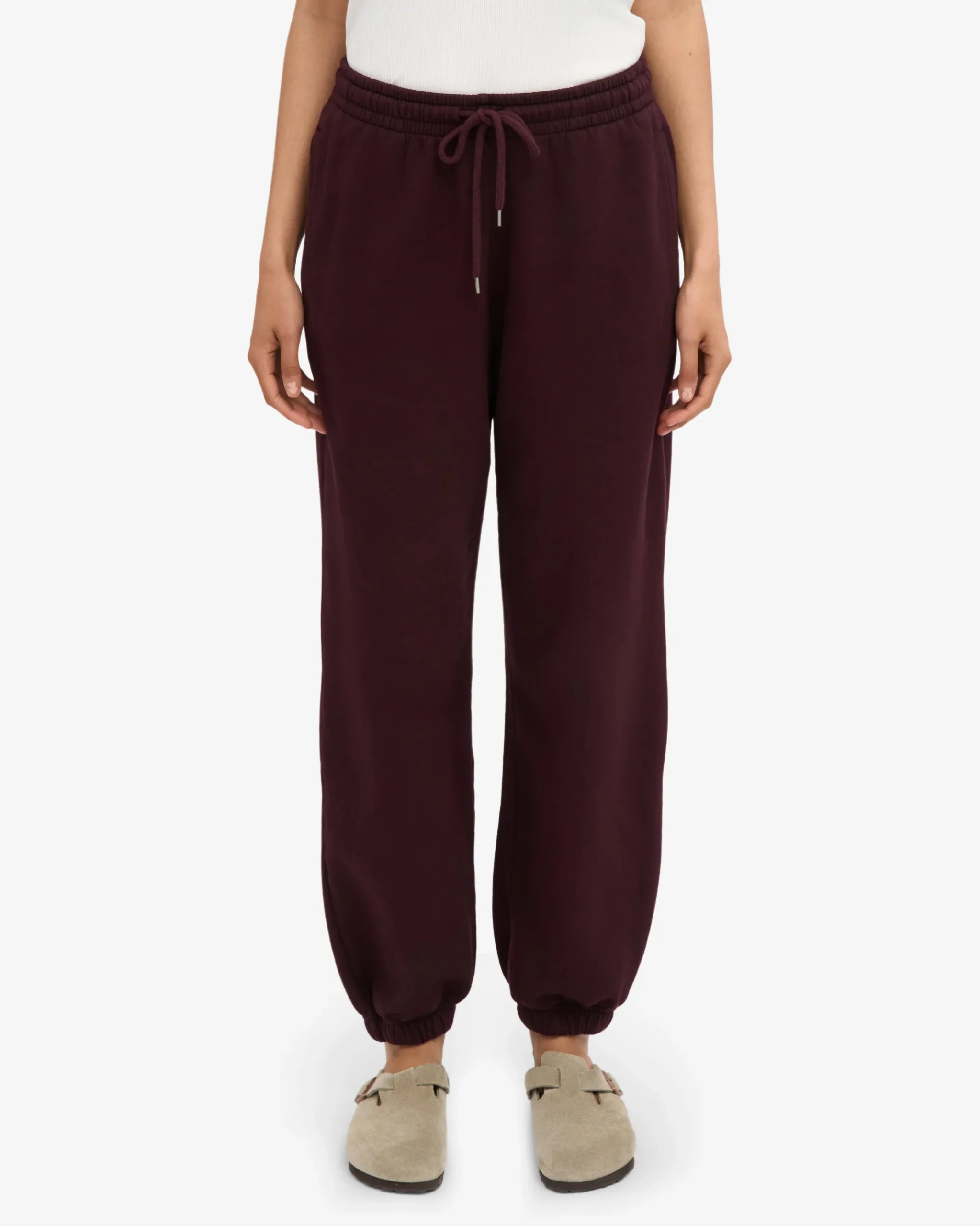 Organic Relaxed Sweatpants - Oxblood Red