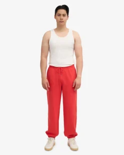 Organic Relaxed Sweatpants - Red Tangerine