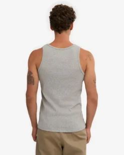 Organic Rib Tank Top - Heather Grey