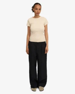 Organic Rib T-Shirt - Ivory White