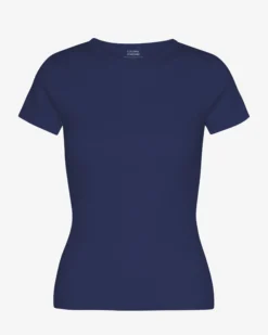 Organic Rib T-Shirt - Marine Blue