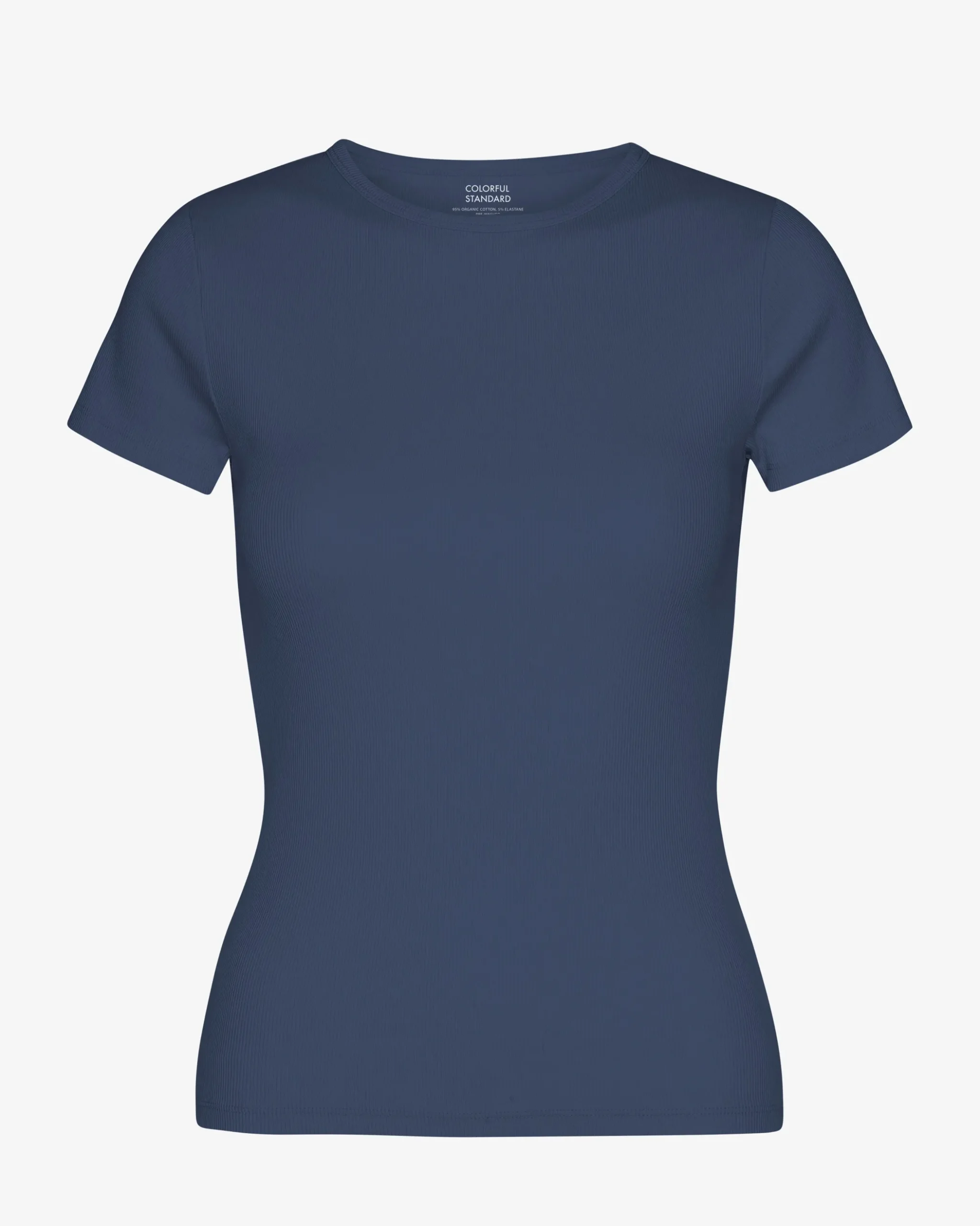Organic Rib T-Shirt - Petrol Blue
