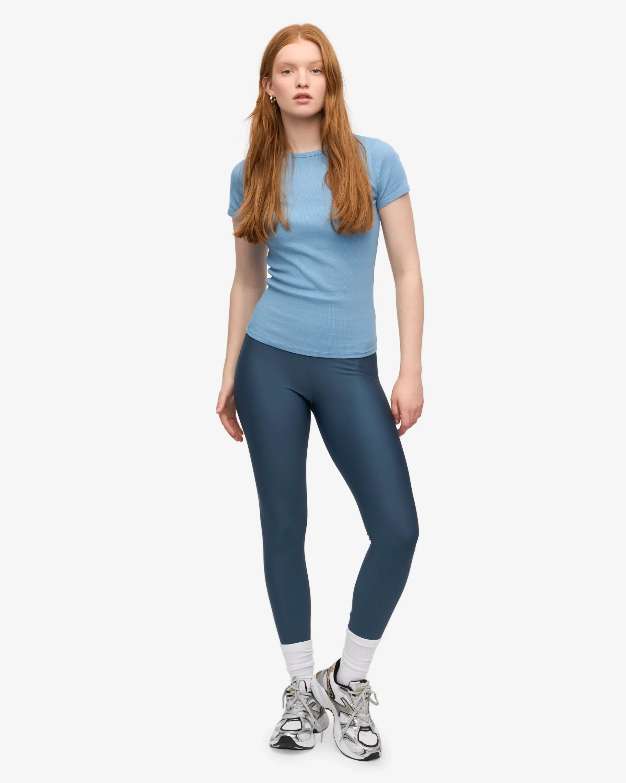 Organic Rib T-Shirt - Seaside Blue