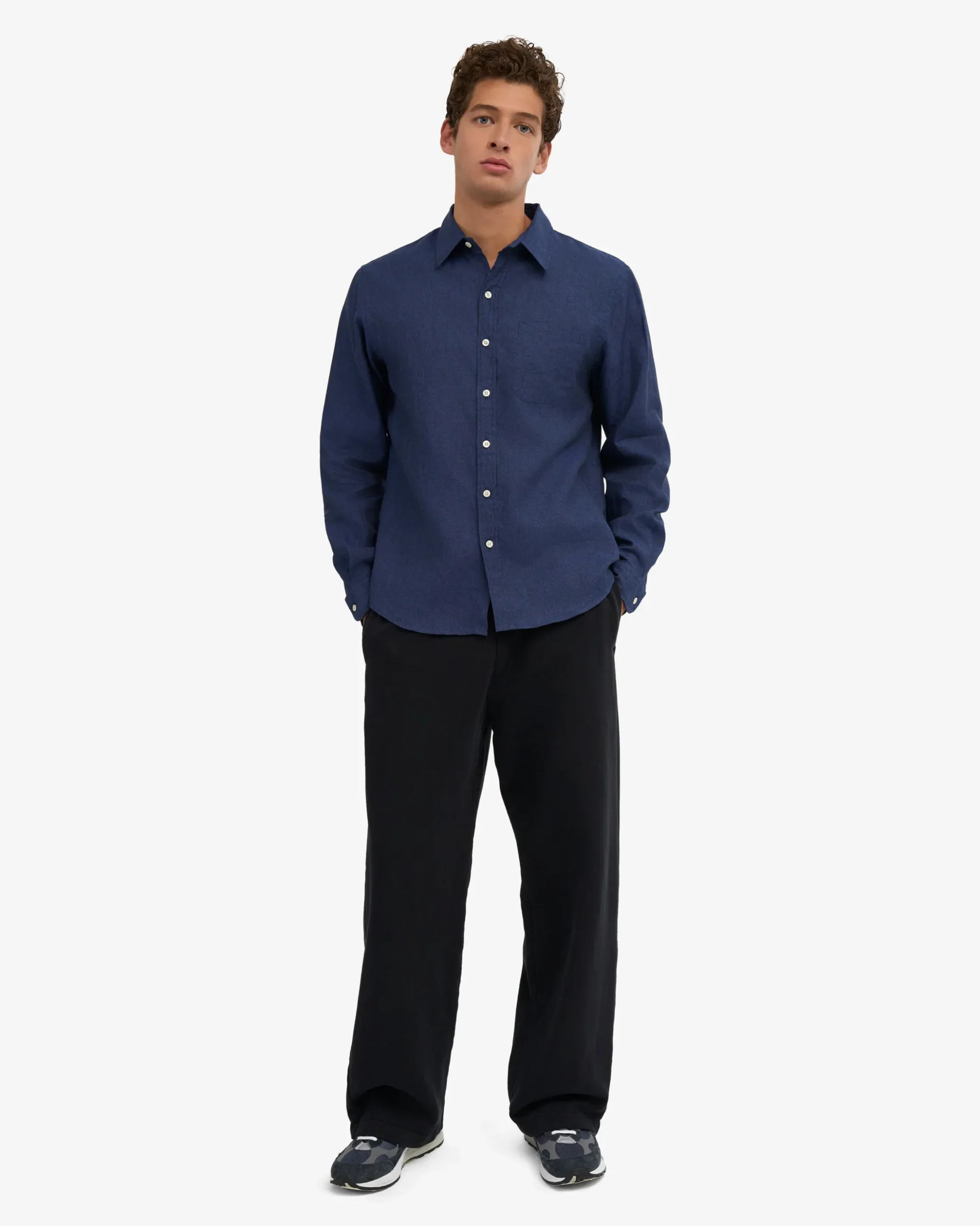 Organic Straight Leg Sweatpants - Deep Black