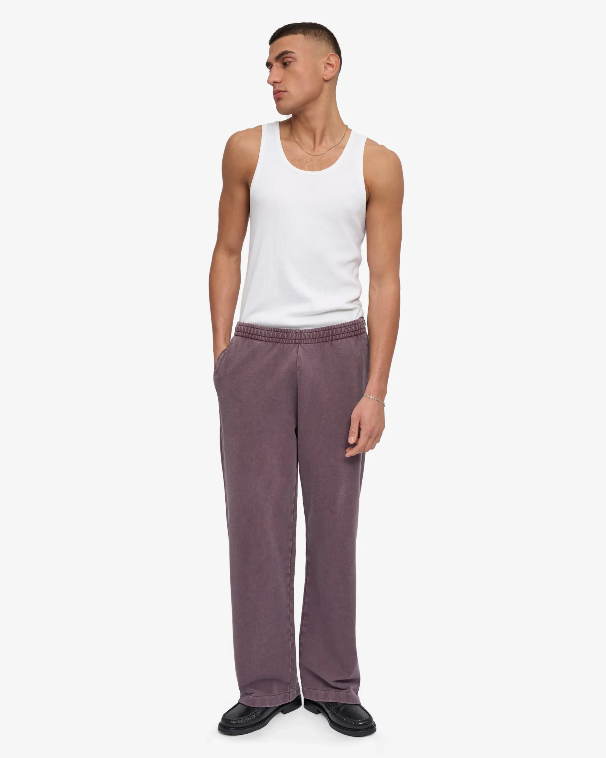 Organic Straight Leg Sweatpants - Faded Grape