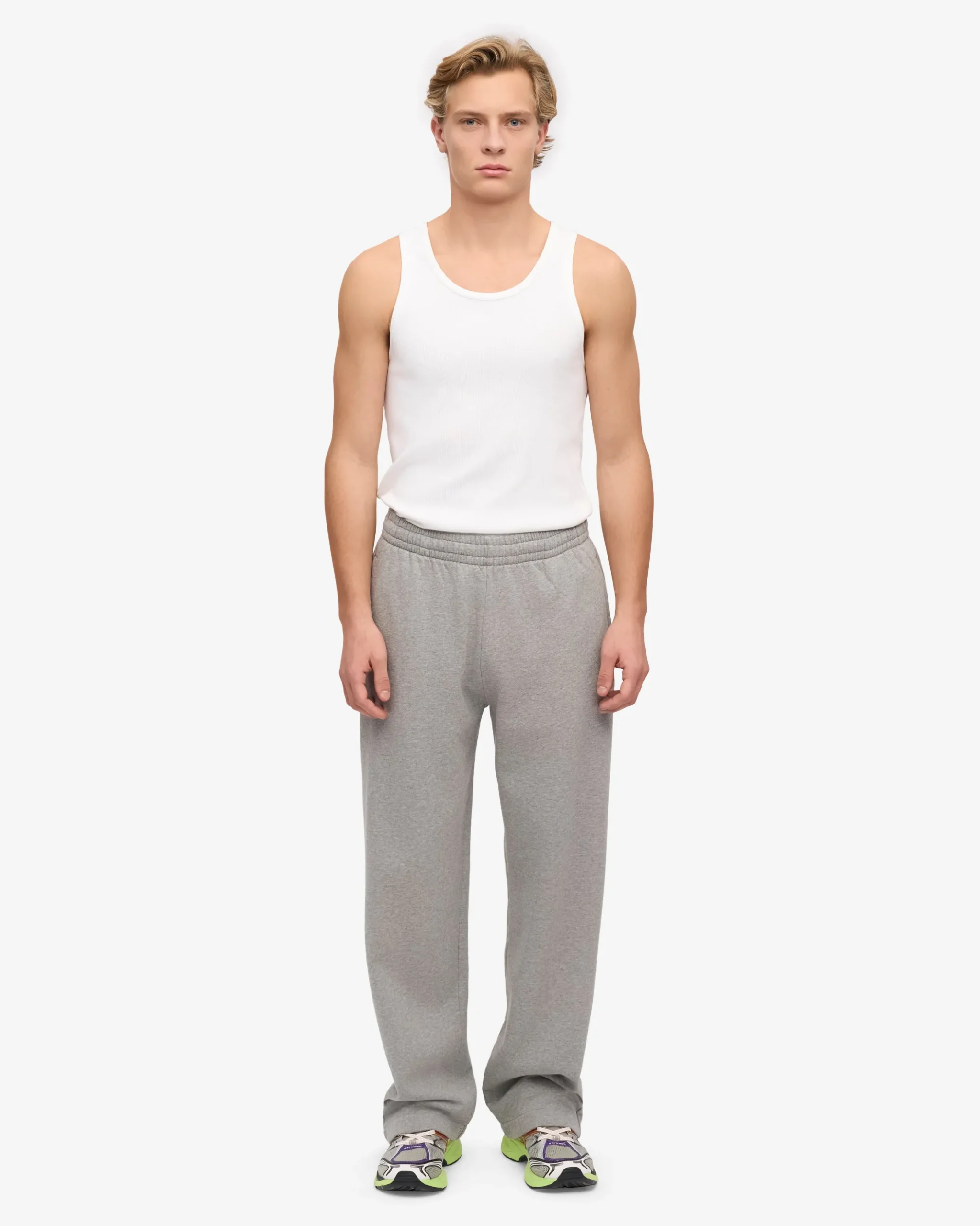 Organic Straight Leg Sweatpants - Heather Grey
