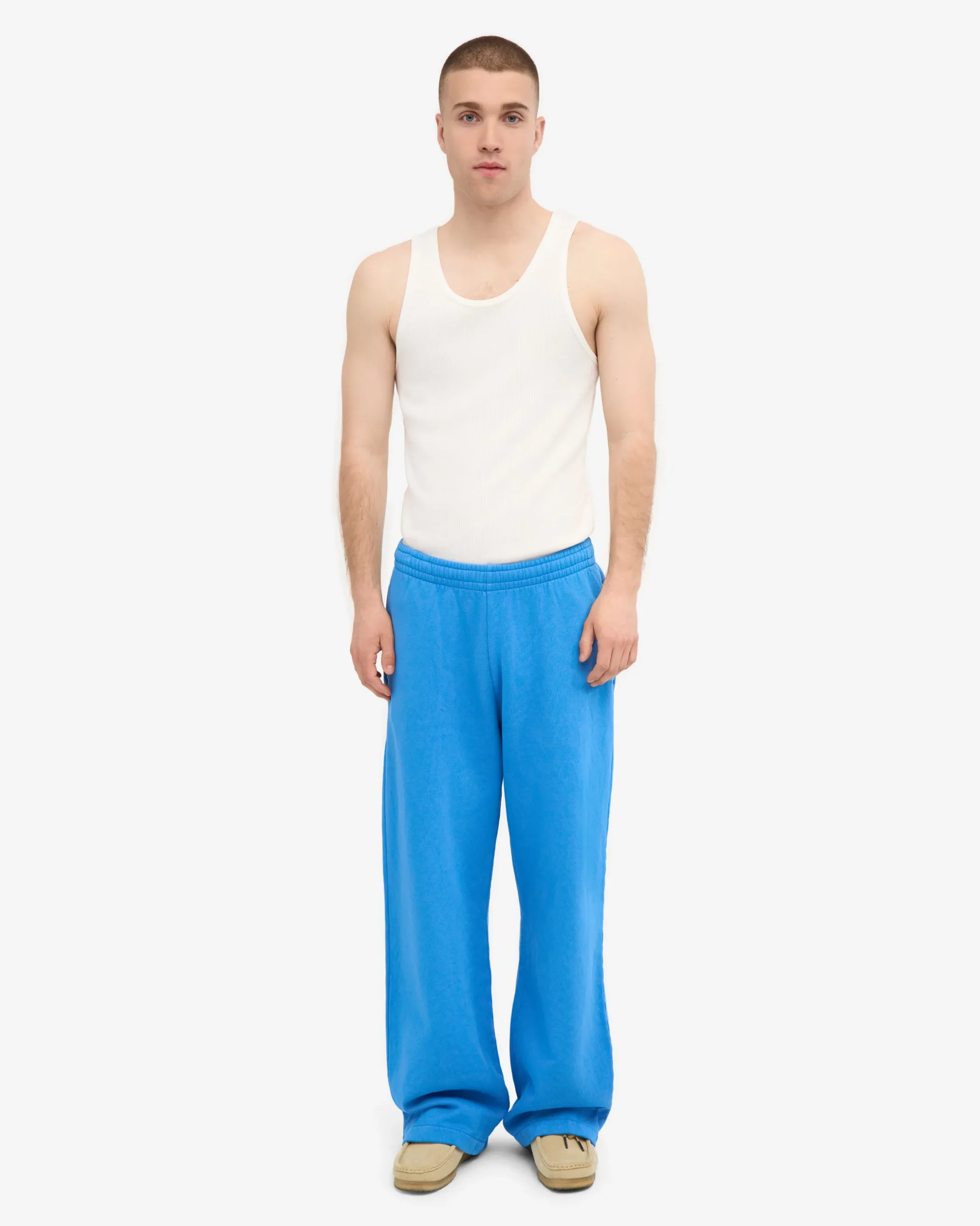 Organic Straight Leg Sweatpants - Pacific Blue